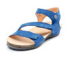 think sandaletten blau dumia electric 297-8010 fussbett: nicht wechselbares comfort-fussbatt mit bequemem auftritt kalbsleder pflanzlich  gegerbt - nicht gefärbt 20 mm keil-absatz klassiker - ideale sommer-sandale mit individueller verstellmöglichkeit dank 3 klettverschlüsse