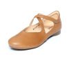 think ballerinas braun guad-xtra cuoio 237-3000 fussbett: lederbezogene wechselbare kork-latex-bettung (pflanzlich gegerbt) leder 10 mm absatz sehr feine und luftige ballerinas, die trotzdem die möglichkeit der austauschbaren bettung bieten.1 klett-riemchen und 1 riemchen mit gummizug geben halt.