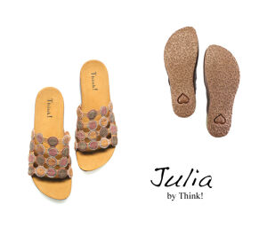 JLA 162 THINK JULIA 247-3000 tan/kombi Pantoletten   36 - JLA 162