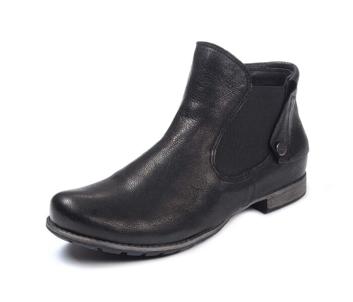 think booties schwarz denk schwarz 420-0000 lederbezogene kork-latex-bettung - vegetabil gegerbt lederfutter - vegetabil gegerbt 10 mm absatz endlich wieder da: beliebter bootie mit 2 breiten gummizügen für sicheren halt und bequemen einstieg