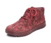 think booties rot comoda bordo/kombi 89-5020 fussbett: lederbezogene wechselbare kork-weichschaum-bettung mit besonders guter auftritt-dämpfung im ballenbereich (pflanzlich gegerbt) leder pflanzlich  gegerbt 10 mm absatz in der keilsohle die besten city-booties mit schnürung für individuellen sitz. echt gut, echt bequem.