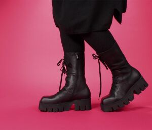 Lofina Stiefeletten schwarz 4222 Smilla gasoline-nero Gr.40 - LOF 48