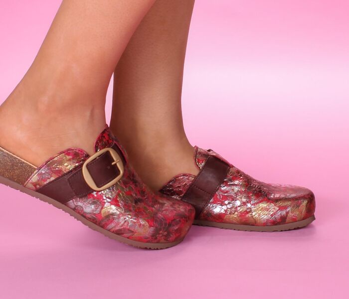 Think Clogs rot Julia cherry/kombi 543-9080 Gr.42 - UJA 261