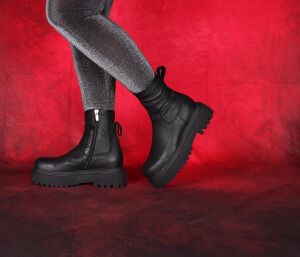 Lofina Stiefeletten schwarz 6063 Alea gasoline-nero Gr.42 - LOF 85