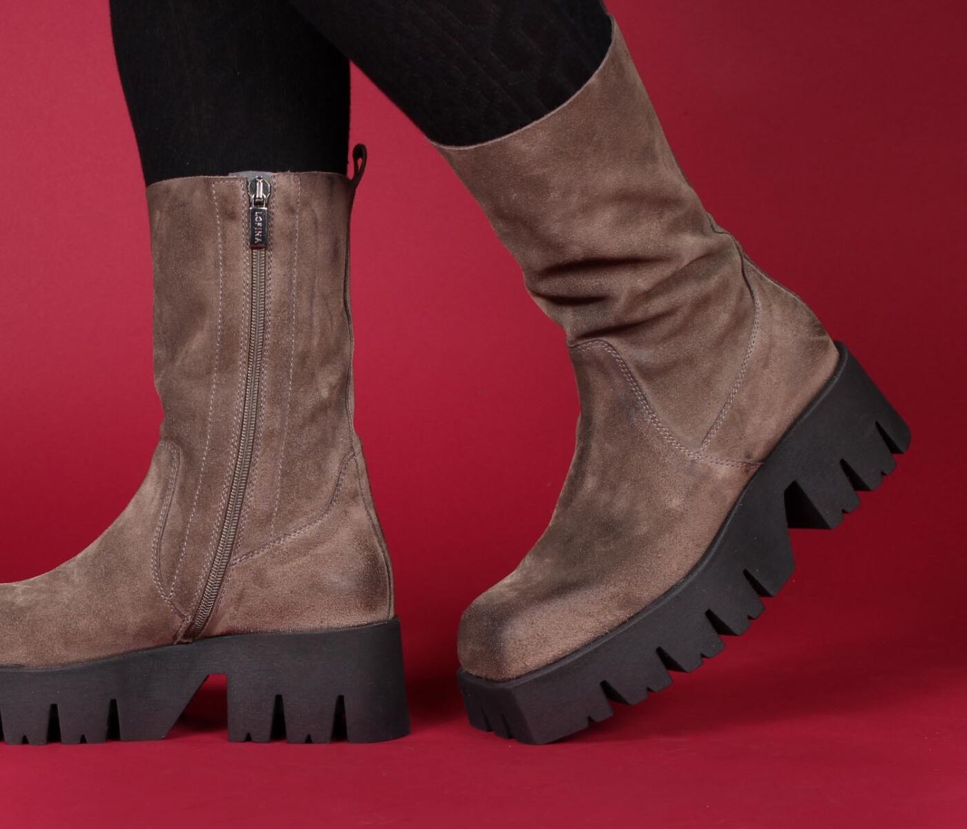 Lofina Stiefeletten taupe 6105 Smilla london-dark taupe Gr.43 - LOF 80