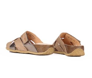 Think Pantoletten beige Mizzi linen/kombi 1155-4000 - MZZ 415