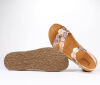 think sandaletten bunt koak iced coffee/kombi 322-4010 - koa 57 fussbett: lederbezogene nicht wechselbare kork-latex-bettung (pflanzlich gegerbt) mit auftrittsdämpfung kalbsleder pflanzlich  gegerbt - nicht gefärbt 20 mm keil-absatz in der bettung sehr funktionelle sandaletten mit 3 klettverschlüssen für besten sitz. die mit runden lederapplikationen besetzten riemchen geben individuellen halt und wirken optisch schmäler.