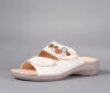 Think Pantoletten beige Camilla ivory/gold 1030-1000 - AML 366 Gr.40
