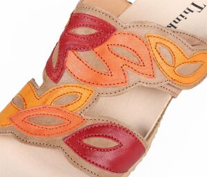 Think Pantoletten bunt Mizzi linen/kombi 1283-4000 - MZZ 425