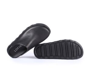 Lofina Clogs schwarz 7074 Lene gasoline-nero - LOF 122