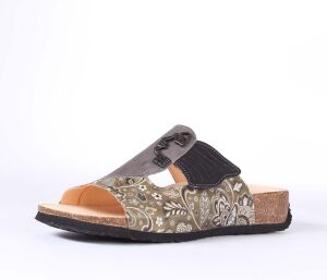 Think Pantoletten grau Mizzi moos/kombi 124-7100 - MZZ 428